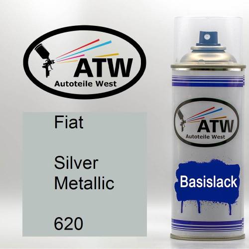 Fiat, Silver Metallic, 620: 400ml Sprühdose, von ATW Autoteile West.